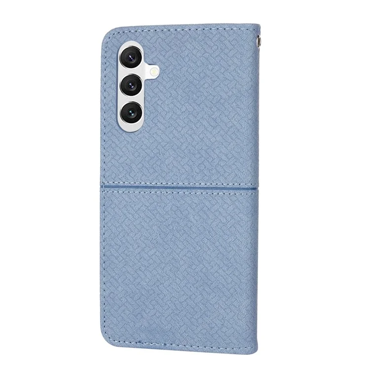 Für Samsung Galaxy A56 5G Hülle Gewebte Textur PU-Leder Brieftasche Handyhülle - Grau