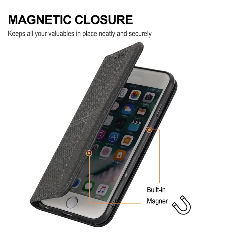 For Samsung Galaxy A56 5G Case Woven Texture PU Leather Wallet Phone Cover - Black