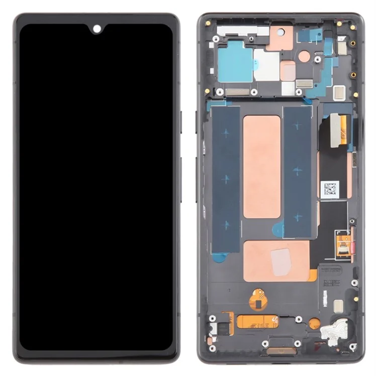 Para Google Pixel 7a G82U8 Grado C Ensamblaje de pantalla OLED y digitalizador + Marco (sin logotipo) - Negro
