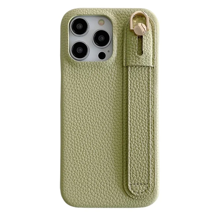 Für iPhone 16 Pro Hülle Armband Ständer PU-Leder + PET Handyhülle - Grün