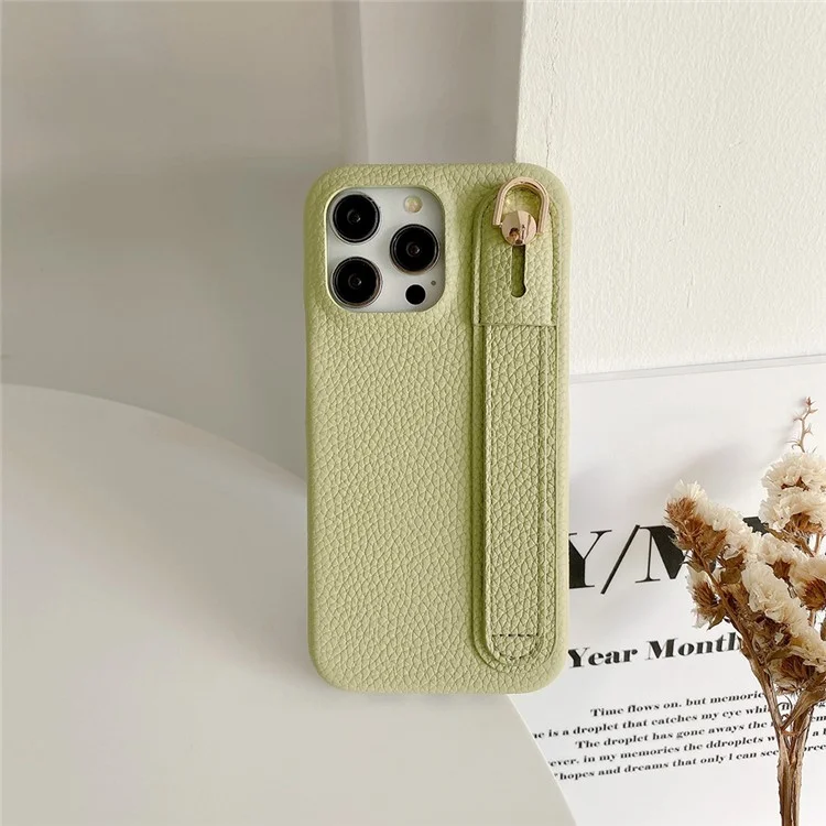 Für iPhone 16 Pro Hülle Armband Ständer PU-Leder + PET Handyhülle - Grün