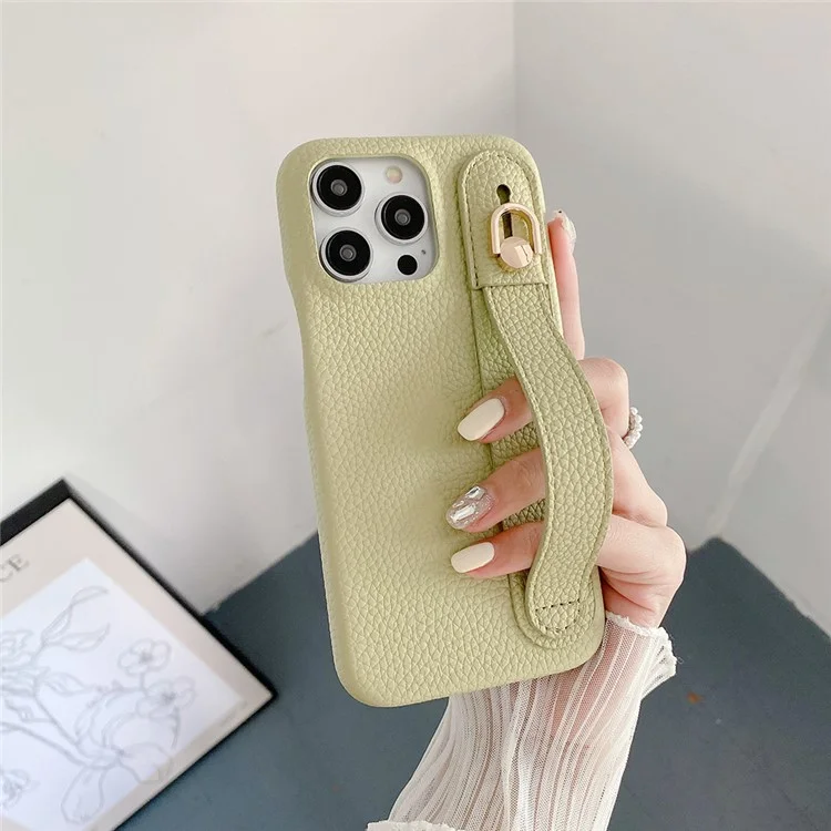 Für iPhone 16 Pro Hülle Armband Ständer PU-Leder + PET Handyhülle - Grün