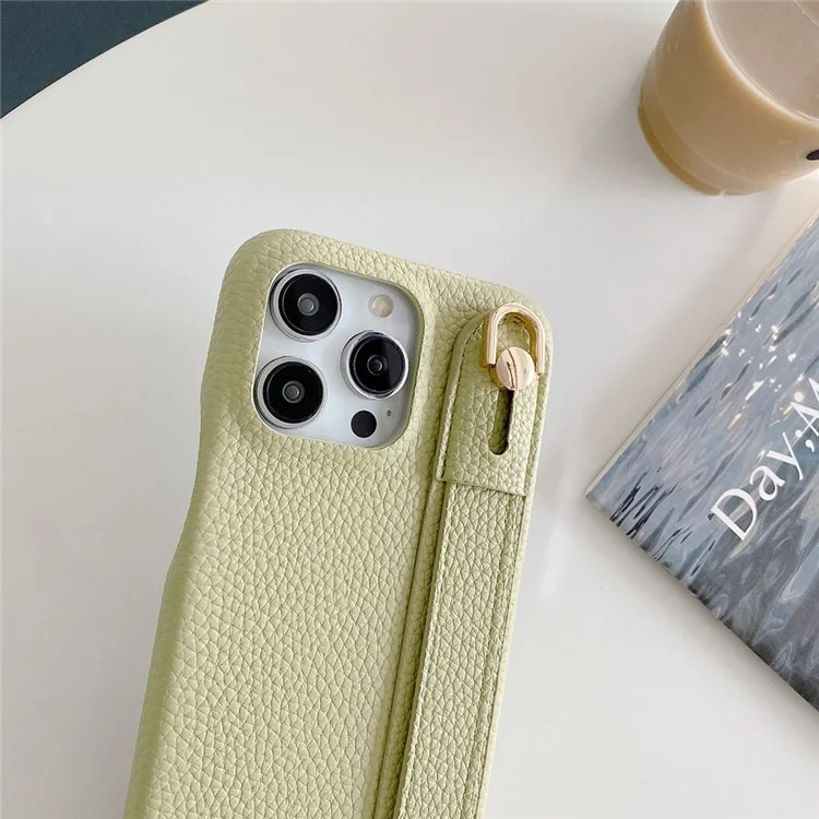 Für iPhone 16 Pro Hülle Armband Ständer PU-Leder + PET Handyhülle - Grün