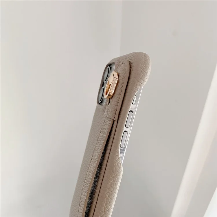 Capa para iPhone 15 Pro Max com pulseira, suporte e cobertura de telefone em couro PU + PET - Cinza