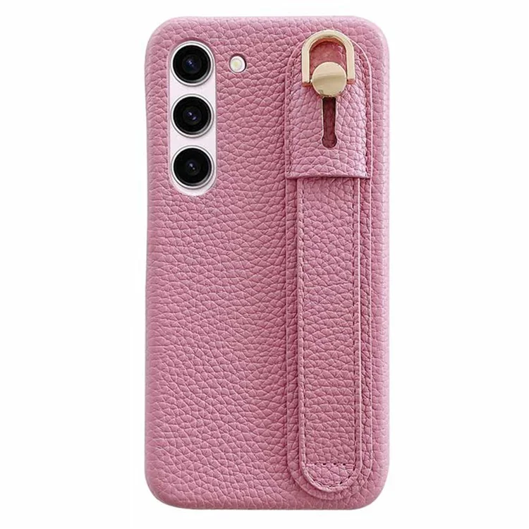 Für Samsung Galaxy S23 Hülle Armband Ständer PU-Leder + PET Handyhülle - Rosa