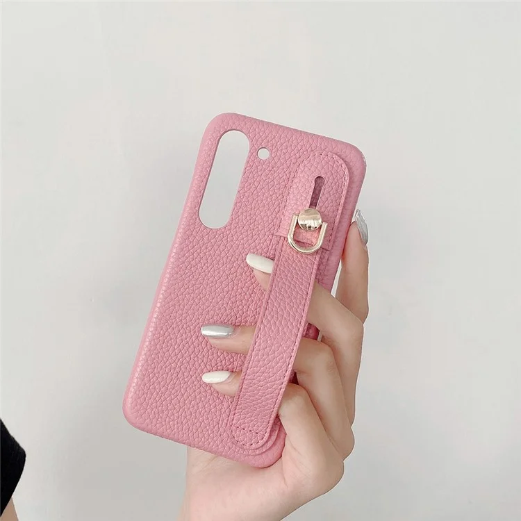 Für Samsung Galaxy S23 Hülle Armband Ständer PU-Leder + PET Handyhülle - Rosa