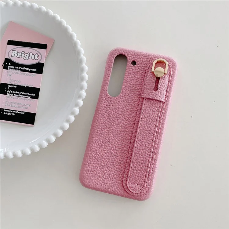Für Samsung Galaxy S23 Hülle Armband Ständer PU-Leder + PET Handyhülle - Rosa