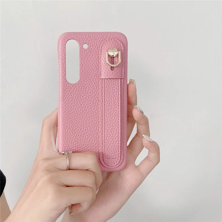 Für Samsung Galaxy S23 Hülle Armband Ständer PU-Leder + PET Handyhülle - Rosa