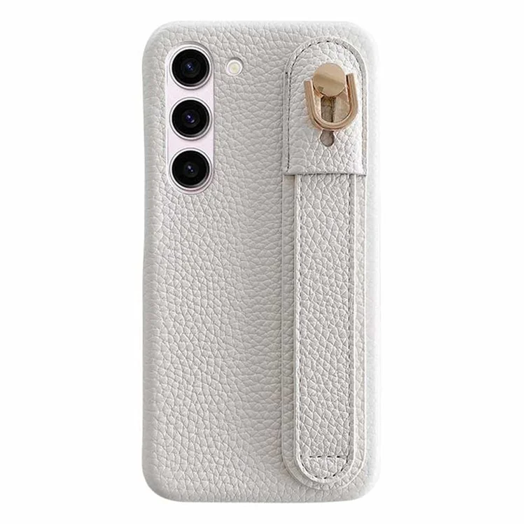 Für Samsung Galaxy S23+ Hülle Armband Ständer PU-Leder + PET Handyhülle - Weiß