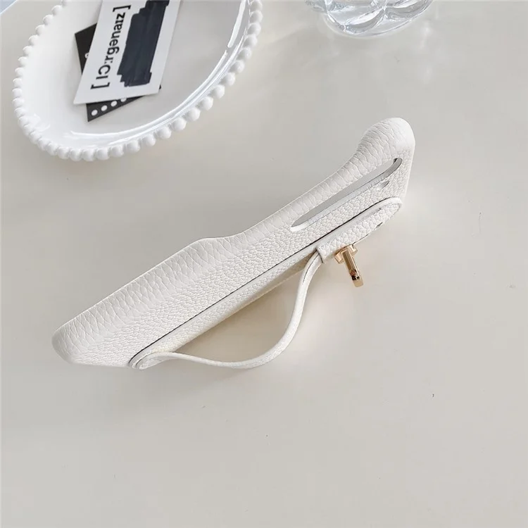 Für Samsung Galaxy S23+ Hülle Armband Ständer PU-Leder + PET Handyhülle - Weiß