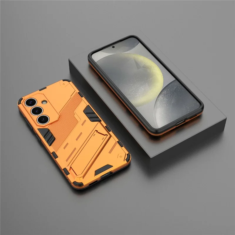 For Samsung Galaxy A26 5G Case PC+TPU Shockproof Phone Cover with Kickstand - Orange