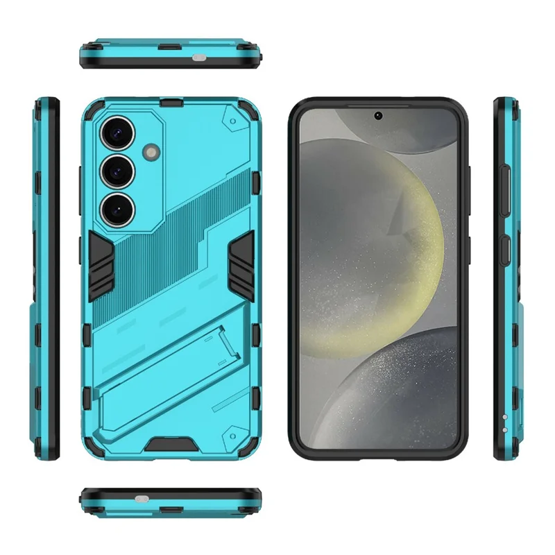 For Samsung Galaxy A36 5G Case PC+TPU Shockproof Phone Cover with Kickstand - Baby Blue