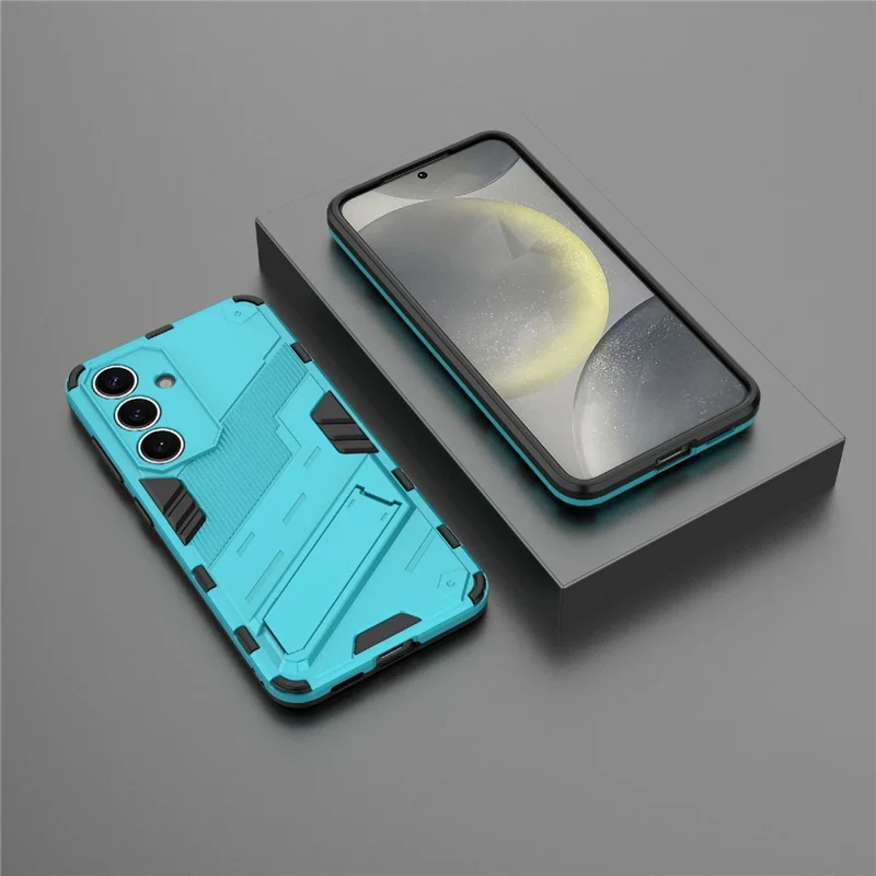 For Samsung Galaxy A36 5G Case PC+TPU Shockproof Phone Cover with Kickstand - Baby Blue