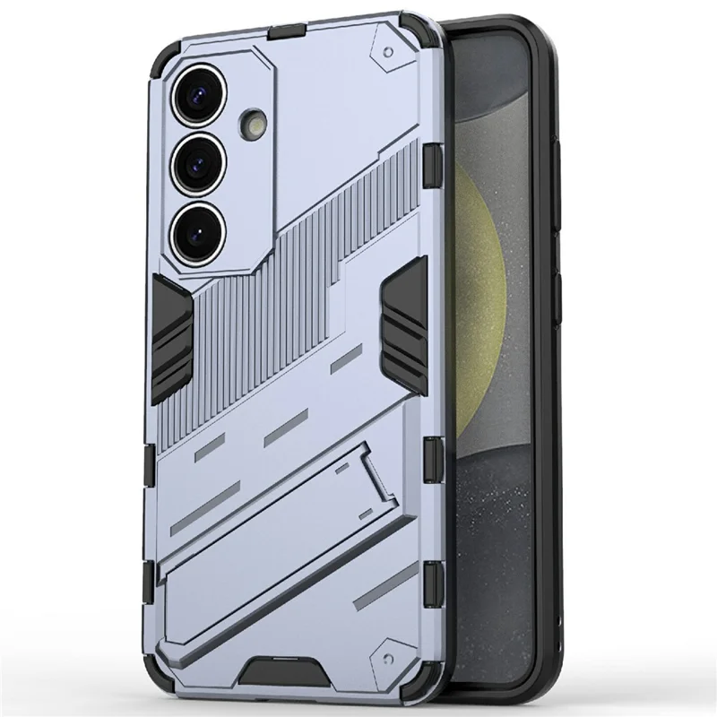 For Samsung Galaxy A56 5G Case PC+TPU Shockproof Phone Cover with Kickstand - Grey