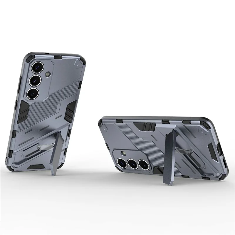 For Samsung Galaxy A56 5G Case PC+TPU Shockproof Phone Cover with Kickstand - Grey