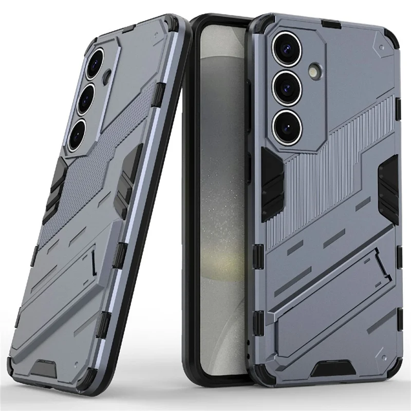 For Samsung Galaxy A56 5G Case PC+TPU Shockproof Phone Cover with Kickstand - Grey