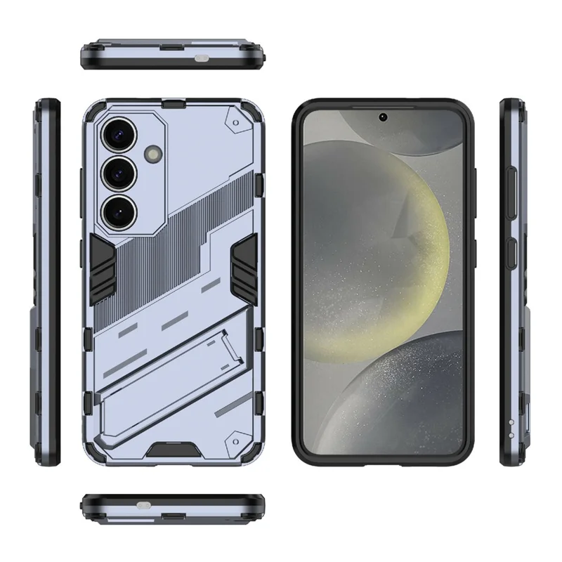 For Samsung Galaxy A56 5G Case PC+TPU Shockproof Phone Cover with Kickstand - Grey