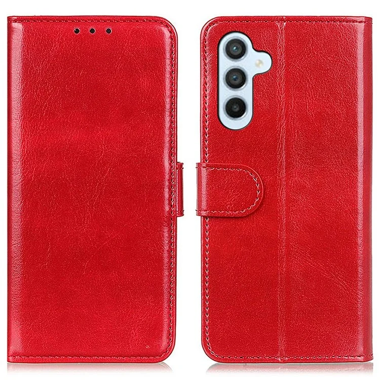 Funda para Samsung Galaxy A26 5G de textura de caballo loco de cuero PU con soporte - Rojo