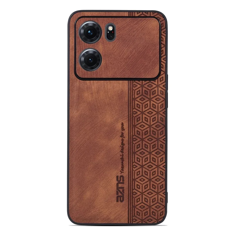 AZNS For Oppo K10 5G Anti-fall Cell Phone Cover Precise Cutouts Imprinted Pattern PU Leather + TPU Protective Phone Case - Brown