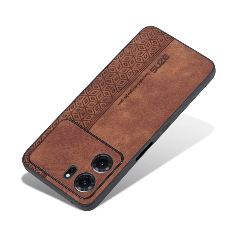 AZNS For Oppo K10 5G Anti-fall Cell Phone Cover Precise Cutouts Imprinted Pattern PU Leather + TPU Protective Phone Case - Brown