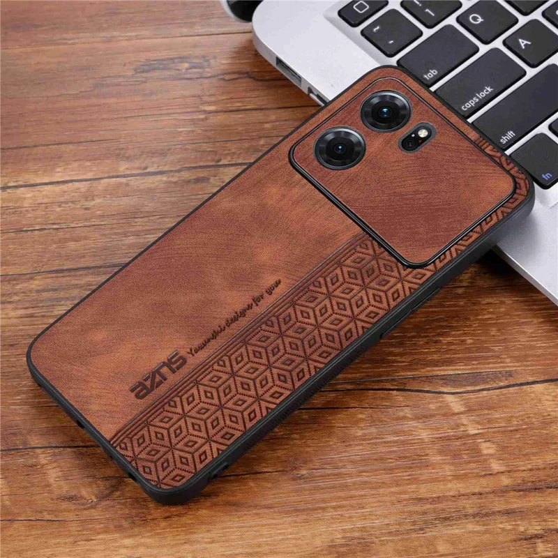 AZNS For Oppo K10 5G Anti-fall Cell Phone Cover Precise Cutouts Imprinted Pattern PU Leather + TPU Protective Phone Case - Brown