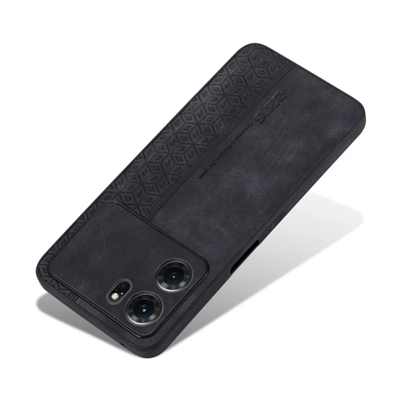 AZNS For Oppo K10 5G Anti-fall Cell Phone Cover Precise Cutouts Imprinted Pattern PU Leather + TPU Protective Phone Case - Black