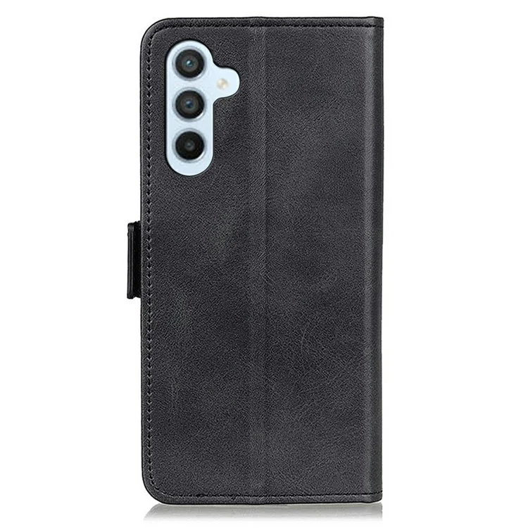 Custodia per Samsung Galaxy A26 5G, texture in pelle di mucca, cover in pelle PU con supporto - Nera