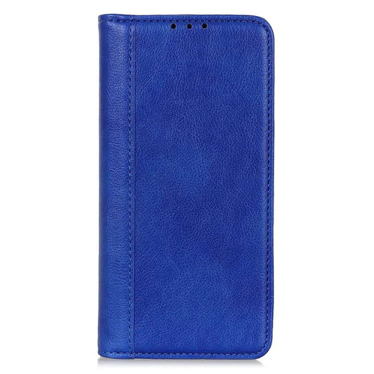 Für Samsung Galaxy A26 5G Ständer Hülle Geteiltes Leder Litschitextur Brieftasche Handyhülle - Blau