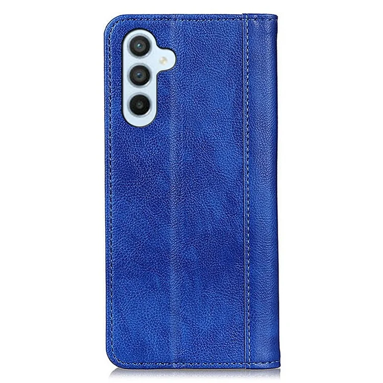 Für Samsung Galaxy A26 5G Ständer Hülle Geteiltes Leder Litschitextur Brieftasche Handyhülle - Blau