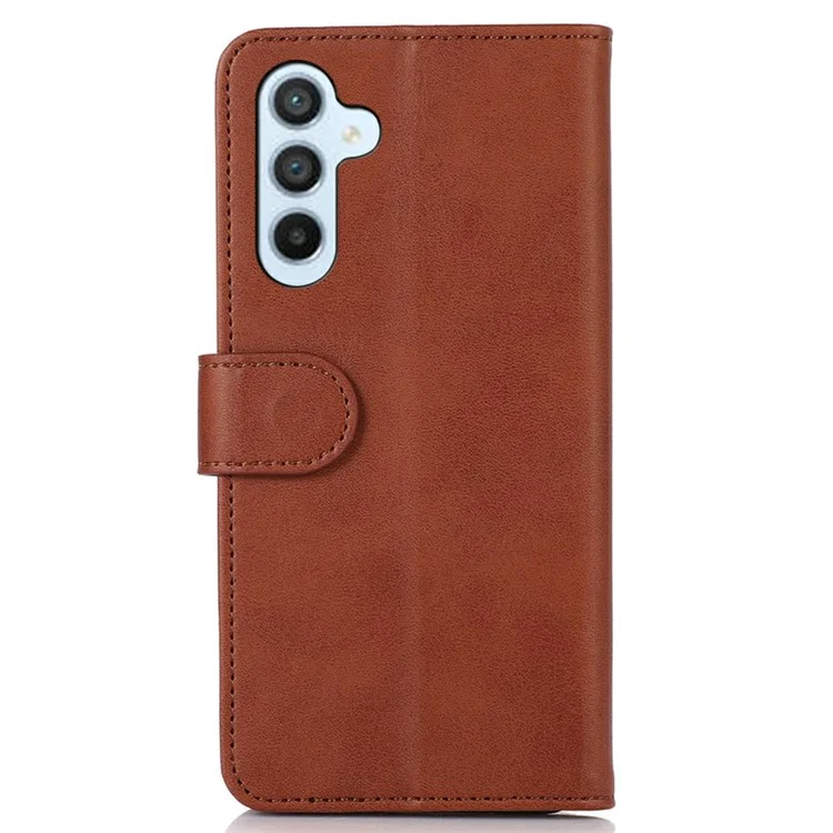 Für Samsung Galaxy A26 5G Hülle Rindsleder-Textur Leder-Brieftasche Handyhülle mit Ständer - Braun