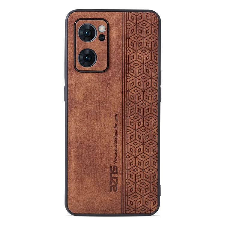 AZNS Mobiltelefonabdeckung Für Oppo Reno7 5G (global), Gedrucktes Muster PU Leder+tpu -schutzhülle - Braun
