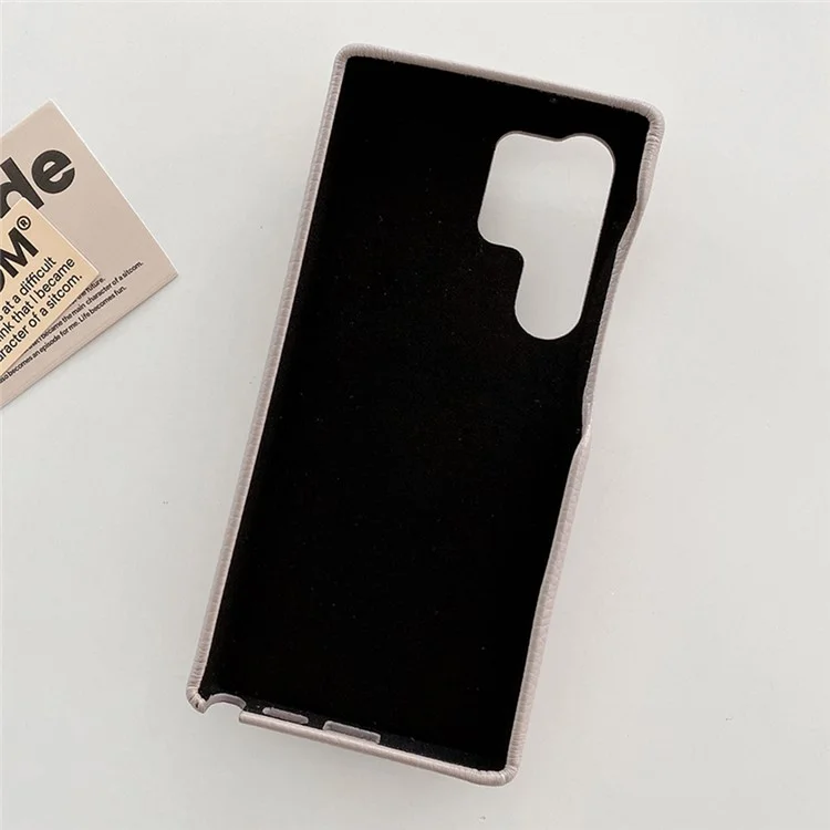 Für Samsung Galaxy S23 Ultra Hülle mit Kartenfach, Armband, Ständer, PU-Leder + PET-Handyhülle - Grau
