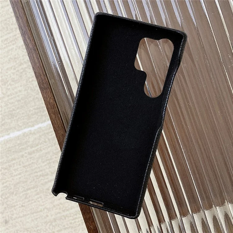 Capa para Samsung Galaxy S24 Ultra com slot para cartão, pulseira, suporte e cobertura de telefone em couro PU + PET - Preto