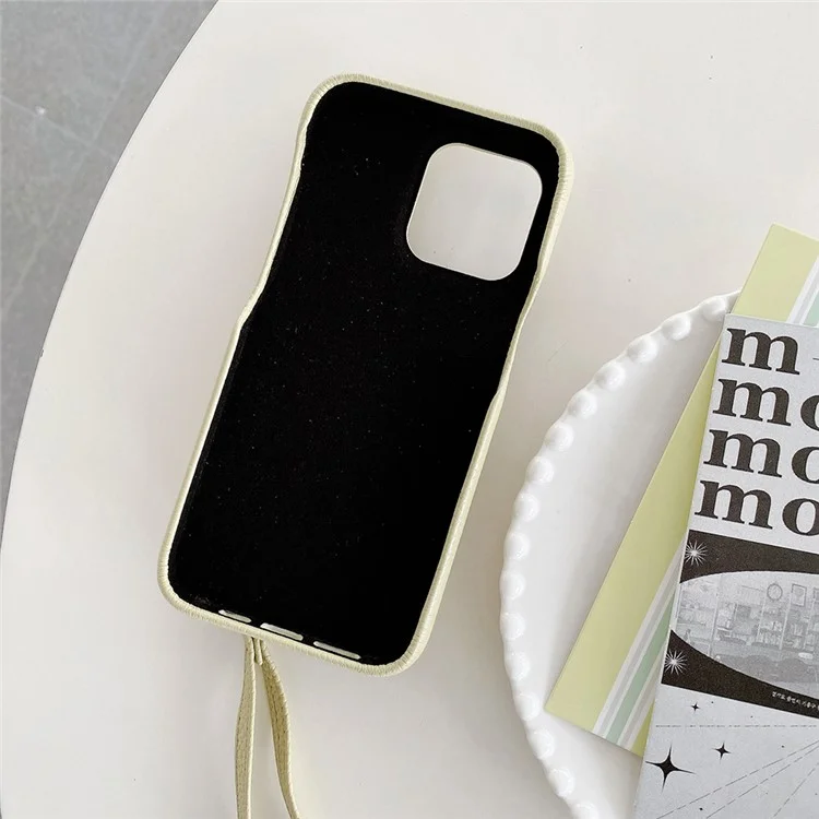 Für iPhone 14 Pro Hülle Spiegeldesign PU-Leder Rückseite mit Kartenfächern, Handgelenksband - Grün