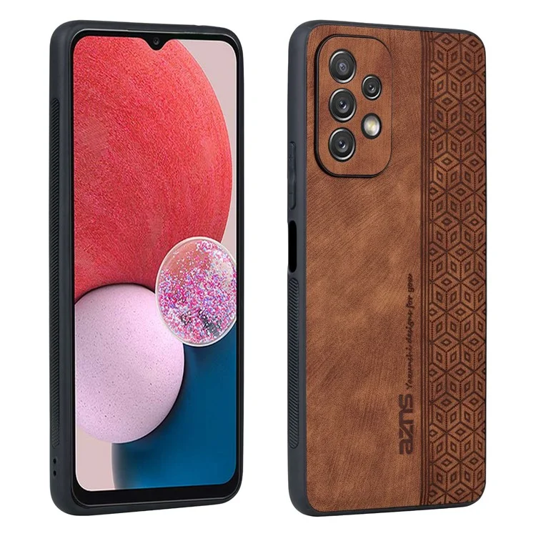 AZNS Для Samsung Galaxy A13 4G Против Scratch Cover Cover Shell Shell Patter Chetem+tpu Chase - Коричневый
