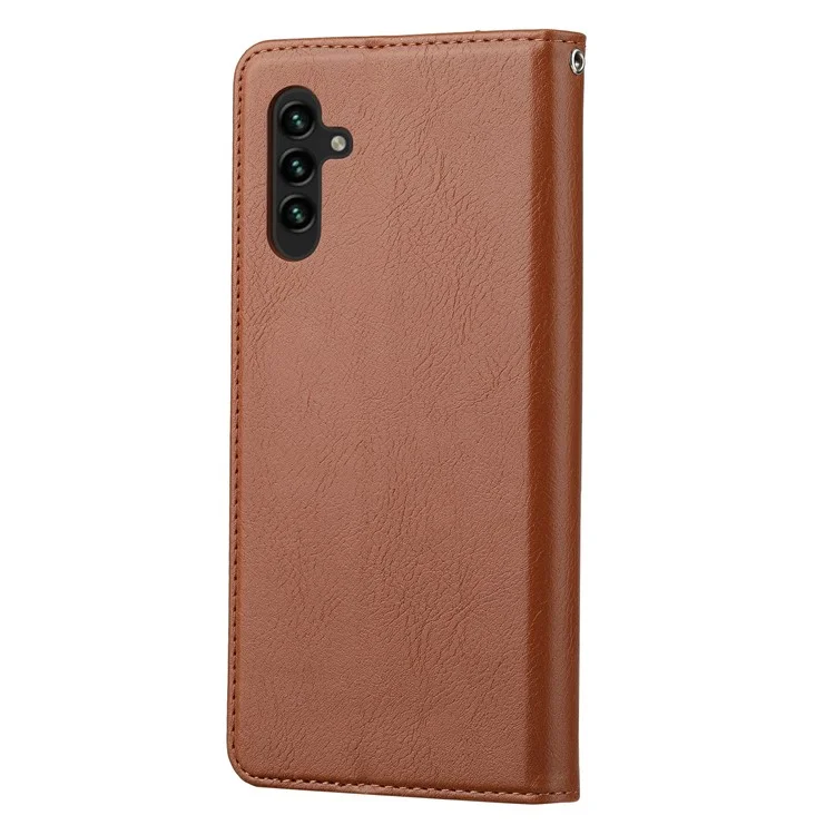 Custodia per telefono cellulare Samsung Galaxy S25, chiusura magnetica, in pelle PU, con supporto - Marrone chiaro