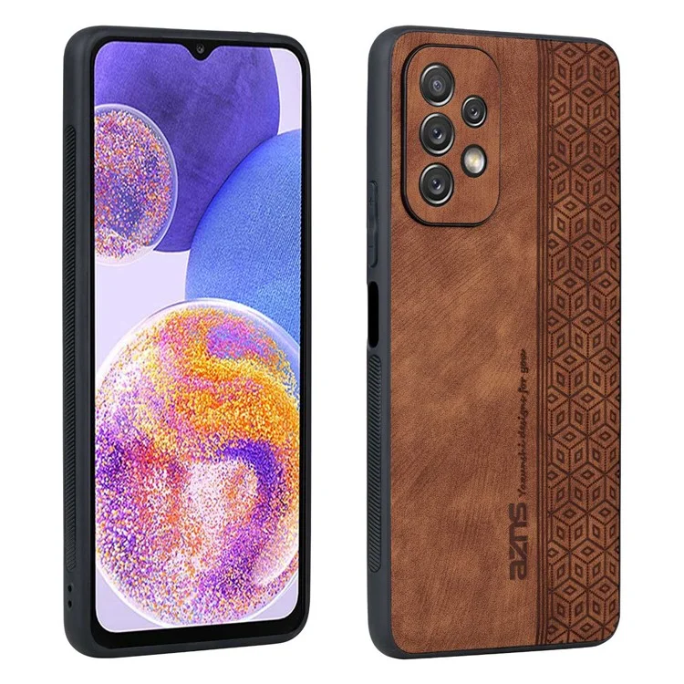 AZNS Para Samsung Galaxy A23 4G / 5G (Versão Global) Capa de Telefone Celular Capa de Capa Padrão Impresso Couro PU + TPU Resistente a Quedas - Marrom