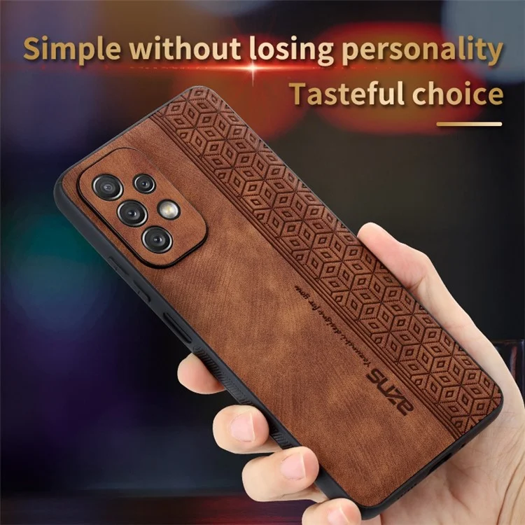 AZNS Para Samsung Galaxy A23 4G / 5G (Versão Global) Capa de Telefone Celular Capa de Capa Padrão Impresso Couro PU + TPU Resistente a Quedas - Marrom