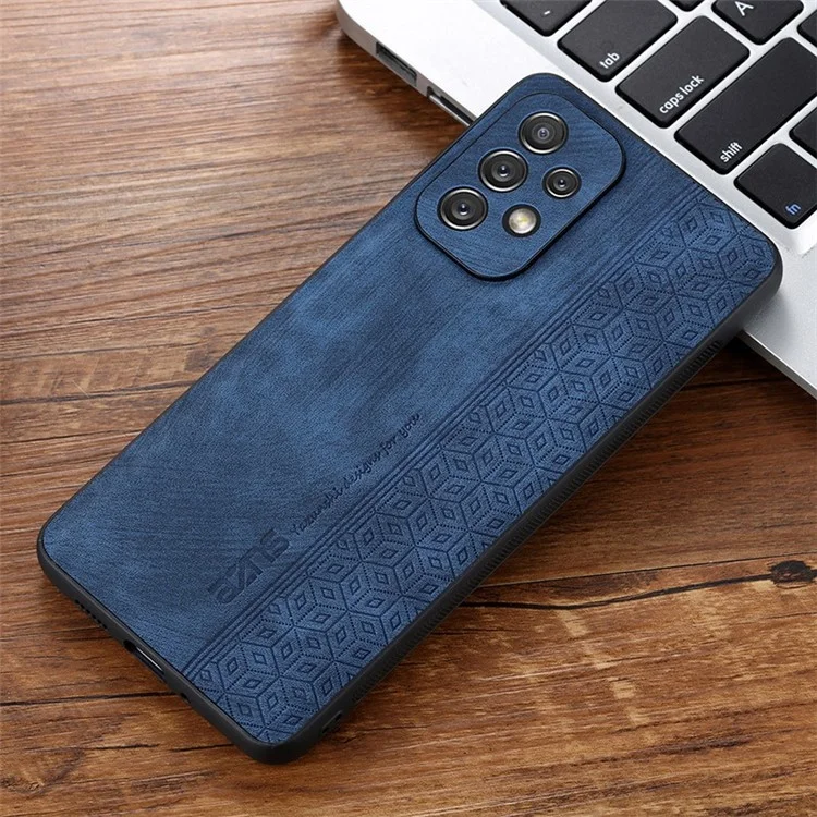 AZNS Für Samsung Galaxy A23 4G / 5G (Globale Version) Handyhülle Schale Geprägtes Muster PU-Leder+TPU Stoßfeste Handyhülle - Blau