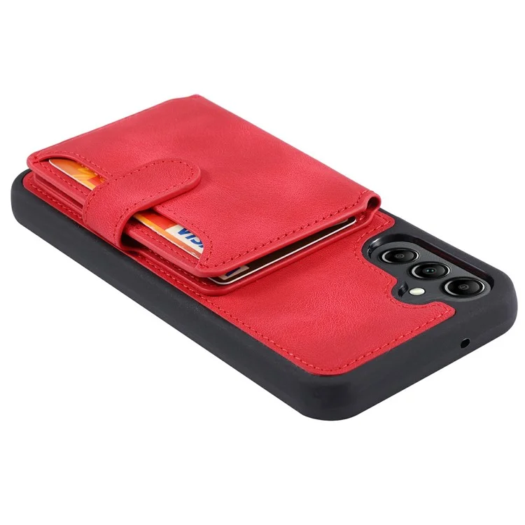 Für Samsung Galaxy S25+ Hülle Geldbörse Kartenschlitz TPU+PU Leder Rückseite Handyhülle - Rot