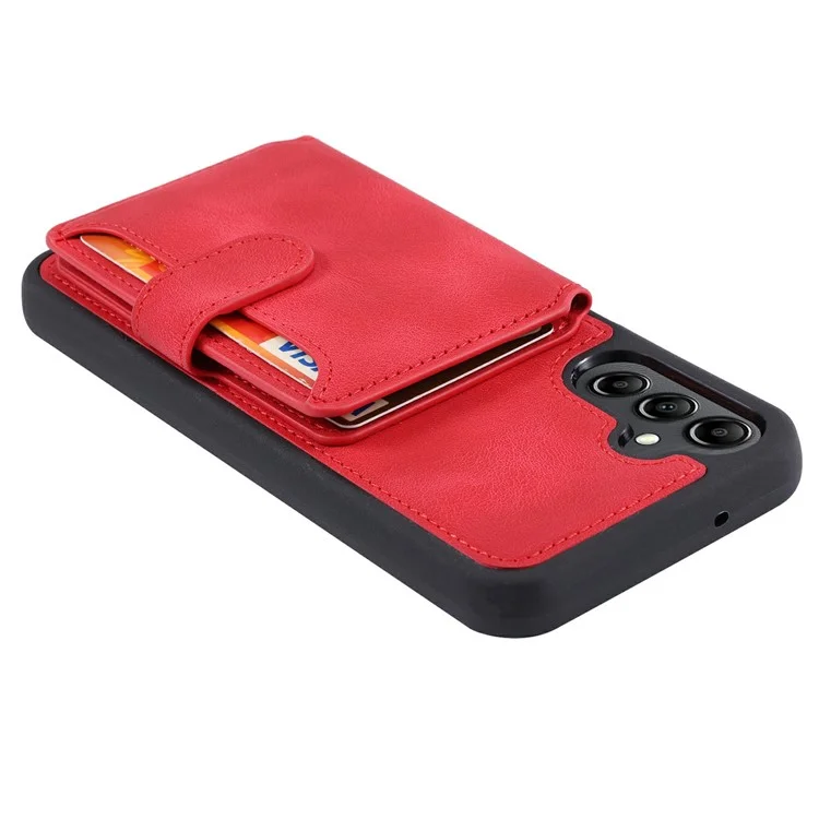 Für Samsung Galaxy S25 Hülle Geldbörse Kartenfach TPU+PU Leder Rückseite Handyhülle - Rot