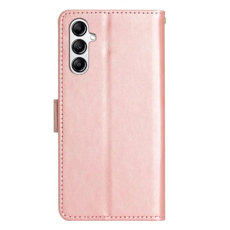 Étui pour Samsung Galaxy A56 5G en cuir PU avec porte-monnaie et dragonne - Rose gold