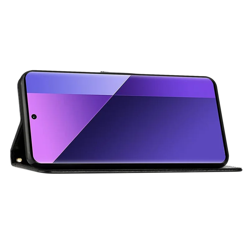 Etui na Honor Magic7 Lite 5G / X9c 5G / X60 Pro 5G, pokrowiec portfelowy z poliuretanowej skóry z paskiem - Czarny