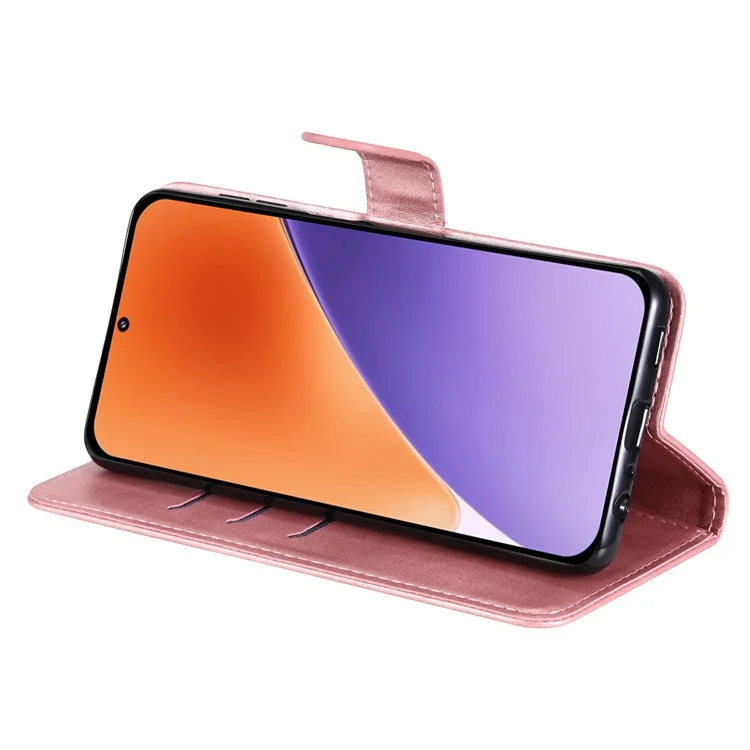 Für Xiaomi 15 Hülle Reißverschluss-Geldbörse Kalbsleder-Textur PU-Leder Handyhülle - Pink