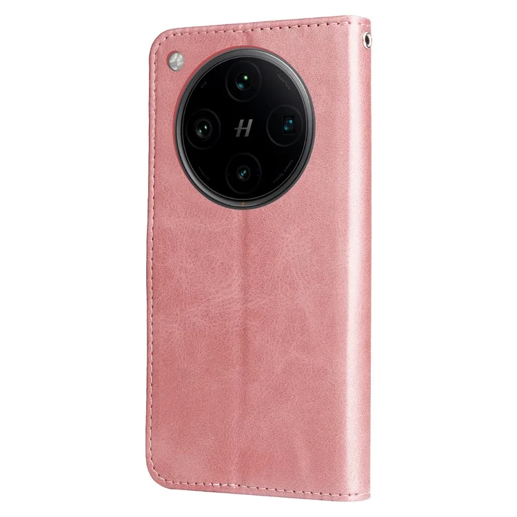 Für Oppo Find X8 Pro 5G Hülle Reißverschlussbrieftasche Kalbleder-Textur PU-Leder Handyhülle - Pink