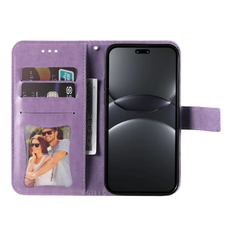 Capa para Huawei nova 13 Pro 5G de couro PU com carteira e proteção floral - Roxo