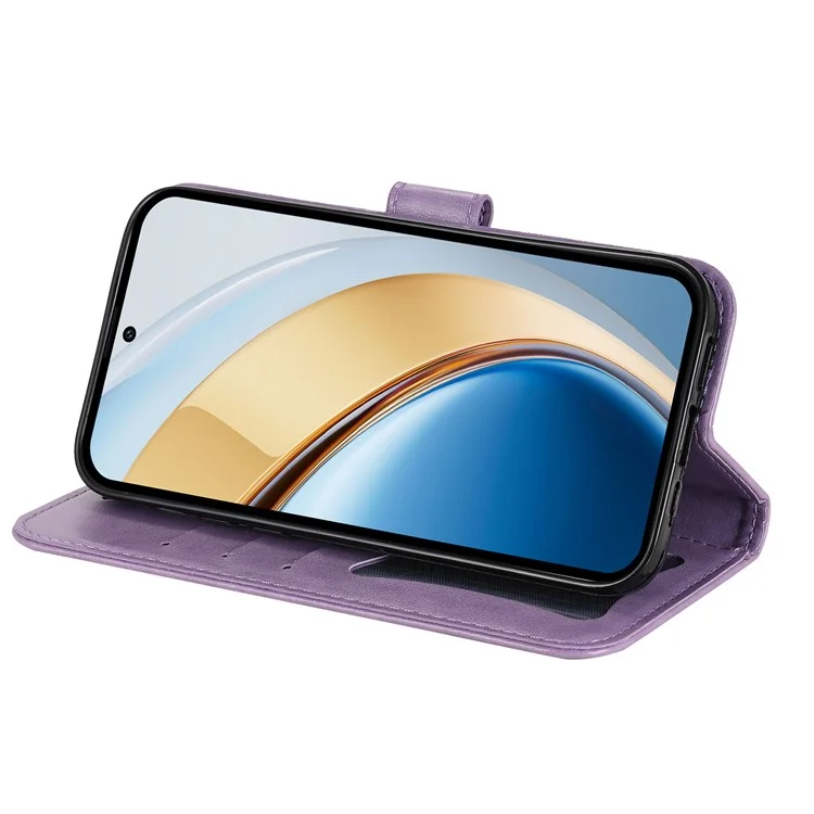 Custodia in pelle per vivo Y300 5G / Y200 5G / V40 Lite (Indonesia) 5G / 4G Flower Phone Cover - Viola