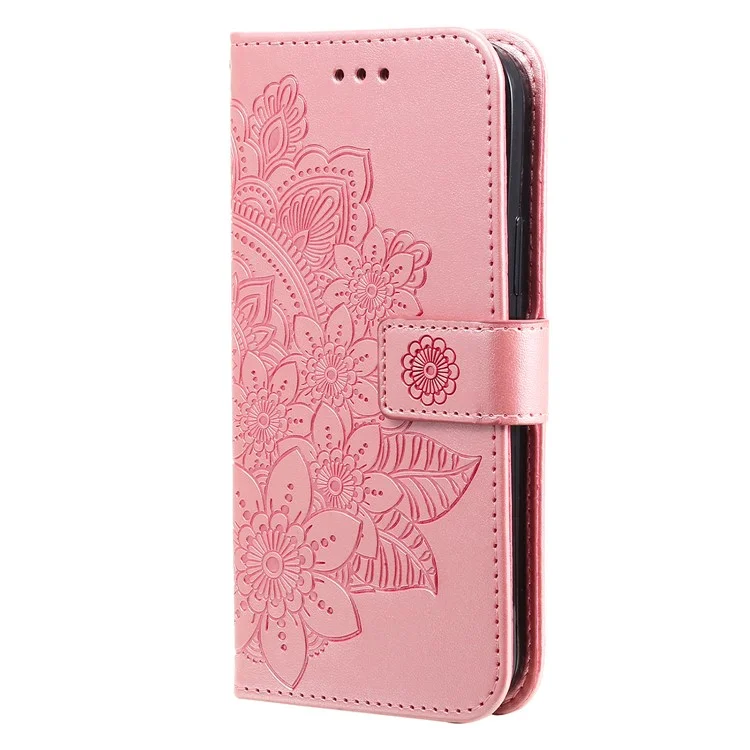 For vivo Y29 5G / Y19s 4G Case Floral Pattern PU Leather Wallet Stand Phone Cover - Pink