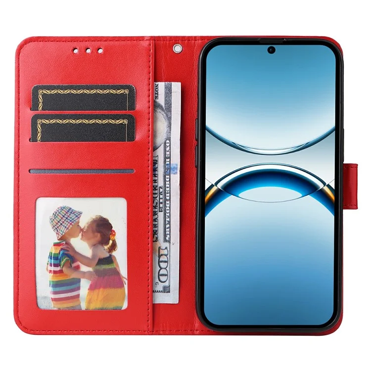 Funda para Oppo Find X8 5G con estampado de girasol y billetera de cuero - Rojo