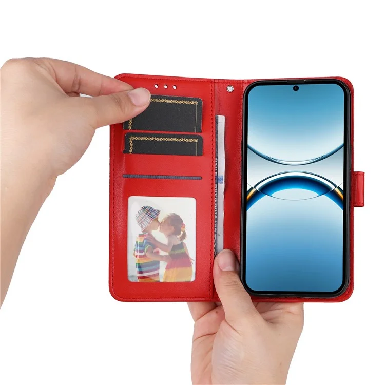 Funda para Oppo Find X8 5G con estampado de girasol y billetera de cuero - Rojo
